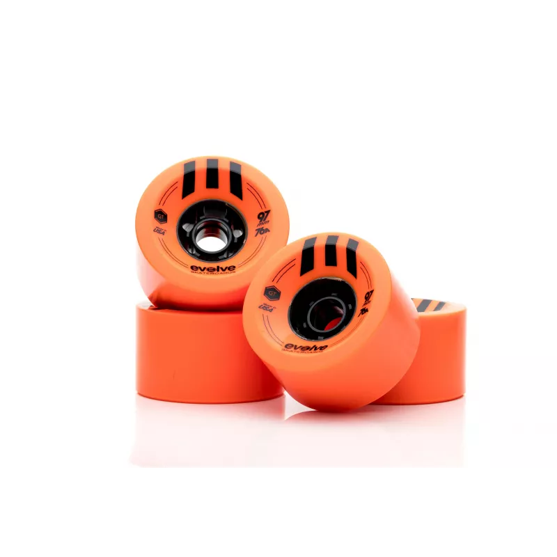 Ruote Evolve 97mm montate sulla tavola